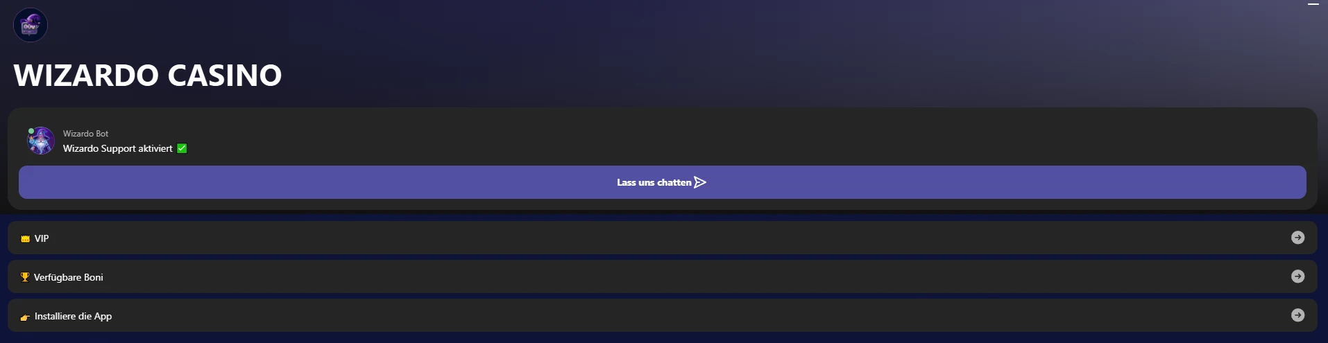 wizardo casino kundensupport