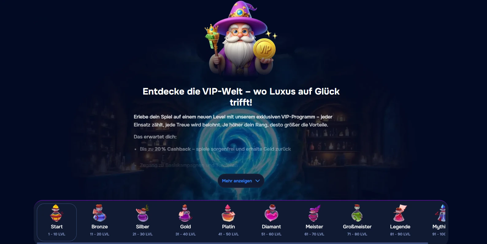 wizardo casino vip programm